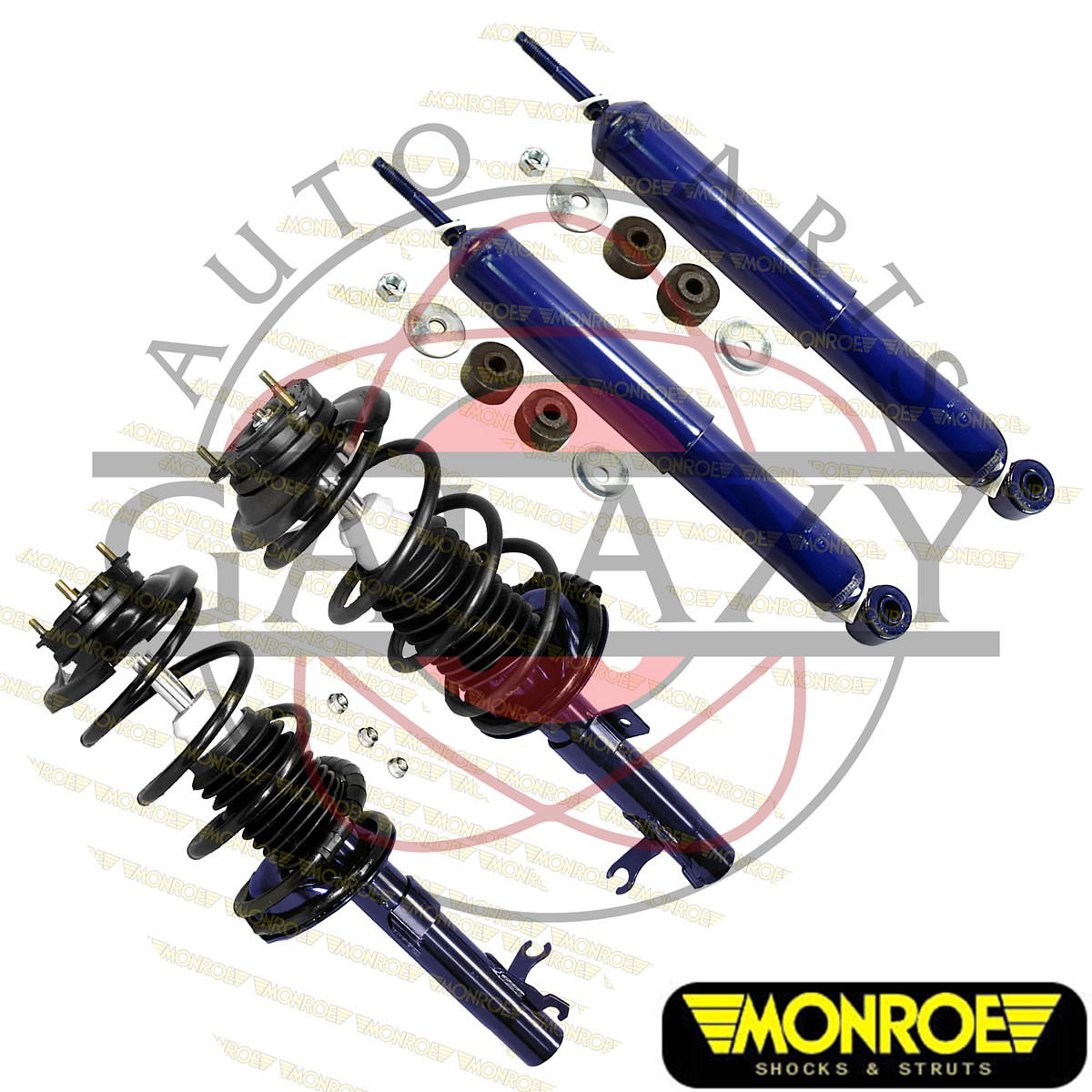 Monroe Brand New Complete Front Struts & Rear Shocks For Ford Focus 00